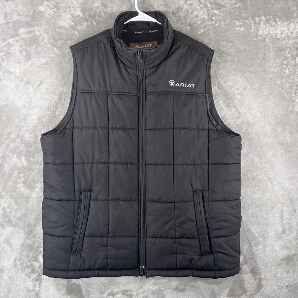 Ariat Men's XL Crius Insulated Zip Vest Black Water Resistant Concealed Carry